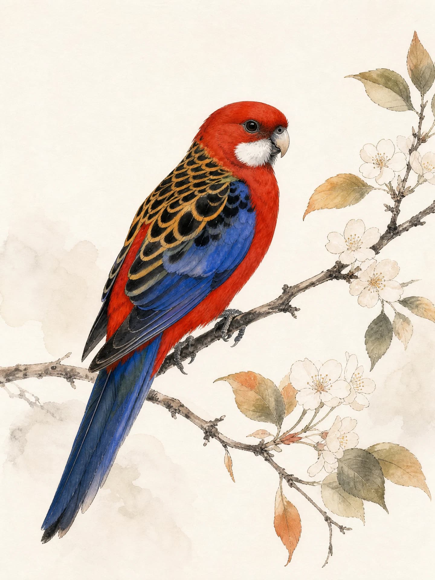 Rosella bird illustration